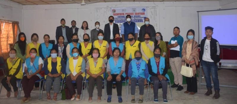 Social Welfare Department, Mon in collaboration with convergent Departments conducted the Poshan Pakhwada closing programme at DRDA Conference Hall, Mon on March 31. (DIPR Photo) 